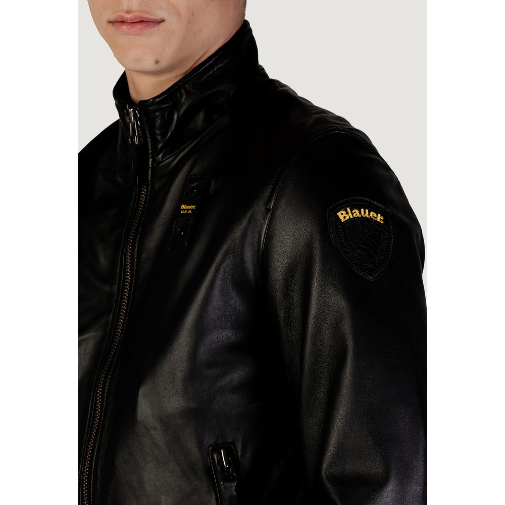 Blauer Black Leather Jacket