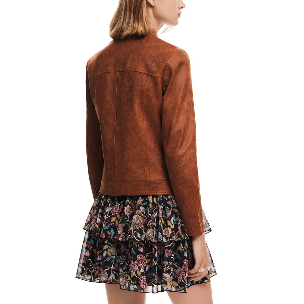 Desigual Brown Polyester Jackets & Coat