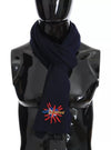 Dolce & Gabbana Blue Wool #DGLovesLondon Shawl Scarf