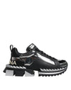 Dolce & Gabbana Black Silver SUPER KING Leather Sneaker Shoes