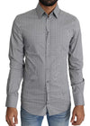 Dolce & Gabbana Gray SICILIA Dotted Semi Fitted Formal Shirt