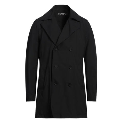 People Of Shibuya Black Recycled Polyester Men Trench