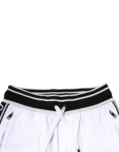 Dolce & Gabbana White Stripe Cotton DG King Bermuda Shorts