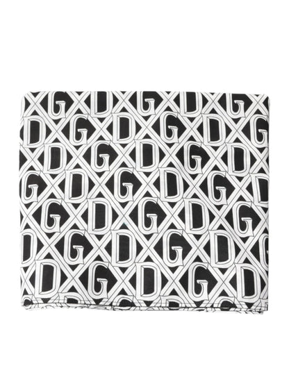 Dolce & Gabbana White Logo Monogram Cotton Bandana Scarf
