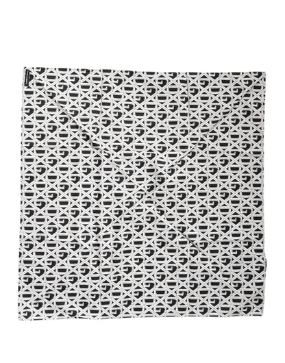 Dolce & Gabbana White Logo Monogram Cotton Bandana Scarf