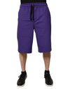 Dolce & Gabbana Purple Cotton Men Bermuda Sweatshorts Shorts