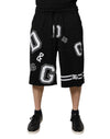 Dolce & Gabbana Black Logo Cotton Bermuda Sweatshorts Shorts