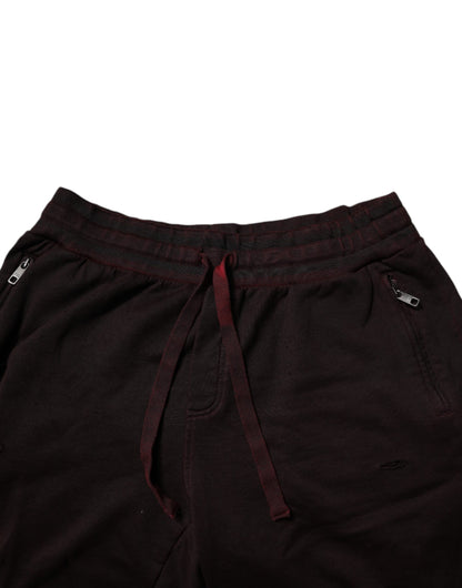 Dolce & Gabbana Bordeaux Cotton Bermuda Sweatshorts Shorts