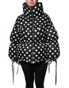 Dolce & Gabbana Black White Polka Dot Full Zip Puffer Jacket
