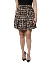 Dolce & Gabbana Multicolor High Waist Tartan Tweed Mini Skirt