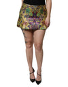 Dolce & Gabbana Multicolor Floral Jacquard Mid Waist Mini Skirt