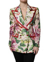 Dolce & Gabbana Multicolor Floral Double Breasted Jacket
