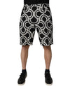 Dolce & Gabbana Black White Linen Bermuda Shorts