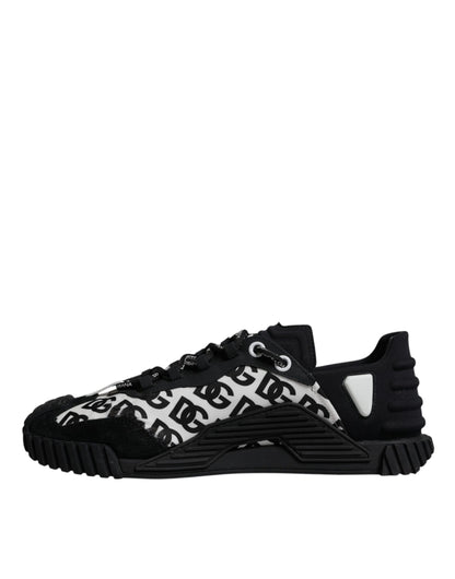 Dolce & Gabbana Black Logo Lace Up Low Top NS1 Sneakers Shoes