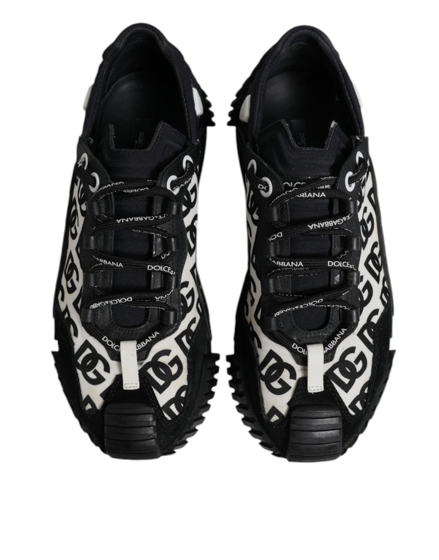 Dolce & Gabbana Black Logo Lace Up Low Top NS1 Sneakers Shoes