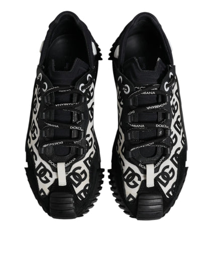 Dolce & Gabbana Black Logo Lace Up Low Top NS1 Sneakers Shoes
