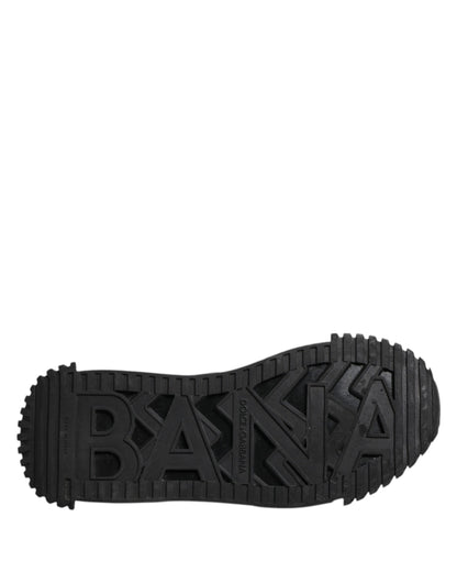 Dolce & Gabbana Black Logo Lace Up Low Top NS1 Sneakers Shoes