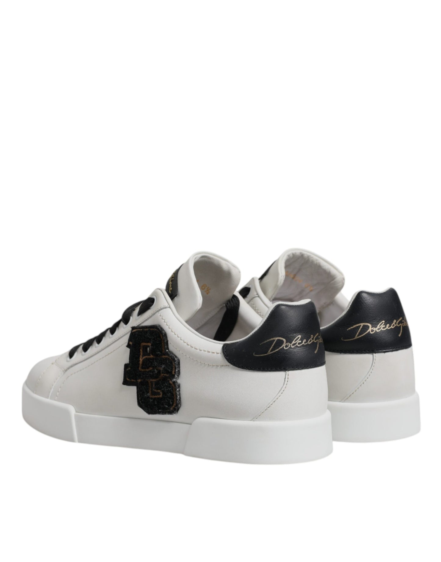 Dolce & Gabbana White Leather DG Logo Low Top Sneakers Shoes