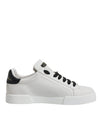 Dolce & Gabbana White Leather DG Logo Low Top Sneakers Shoes