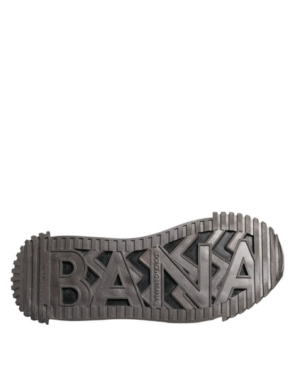 Dolce & Gabbana Black Silver Logo Low Top Men Sneakers Shoes