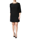 Dolce & Gabbana Black Crystal Embellished Round Neck Mini Dress