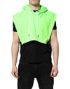 Dolce & Gabbana Green Polyester Hooded Sportswear Vest Sweater