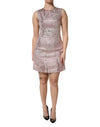 Dolce & Gabbana Pink Jacquard Sleeveless Sheath Mini Dress