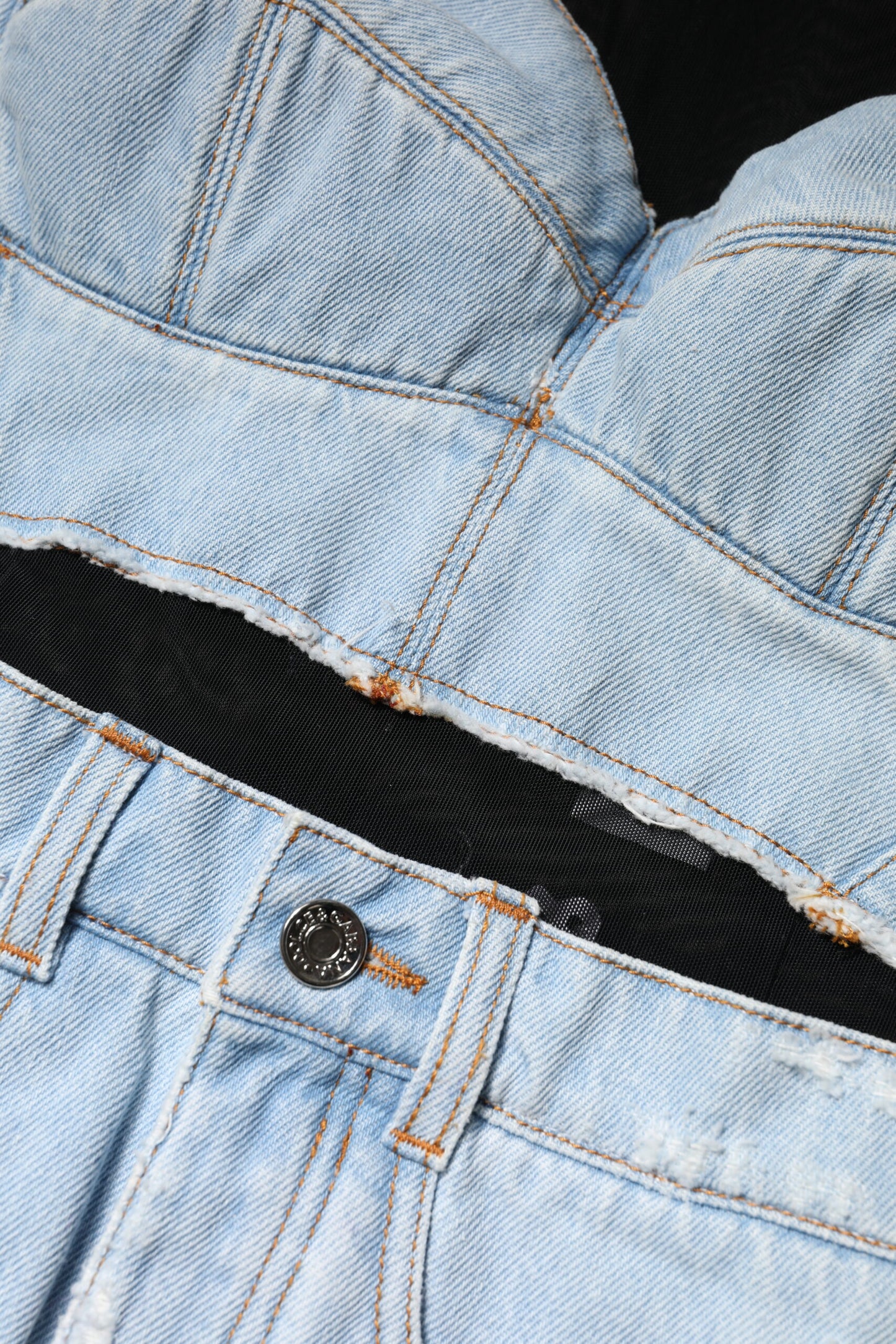 Dolce & Gabbana Black Blue Long Sleeves Denim Mini Dress