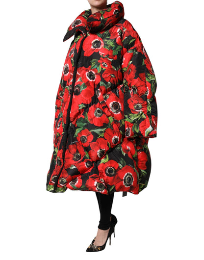 Dolce & Gabbana Multicolor Floral Full Zip Padded Jacket