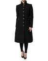Dolce & Gabbana Black Wool Single Breasted Trench Coat Jacket