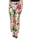 Dolce & Gabbana Multicolor Floral High Waist Straight Pants
