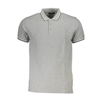 Cavalli Class Gray Cotton Men Polo Shirt