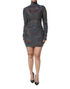 Dolce & Gabbana Black Embellished Nylon Bodycon Mini Dress