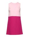 Dolce & Gabbana Pink Blue Wool Sleeveless Shift Mini Dress