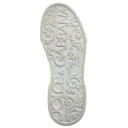 Dolce & Gabbana White Leather DG Logo Low Top Sneaker Shoes