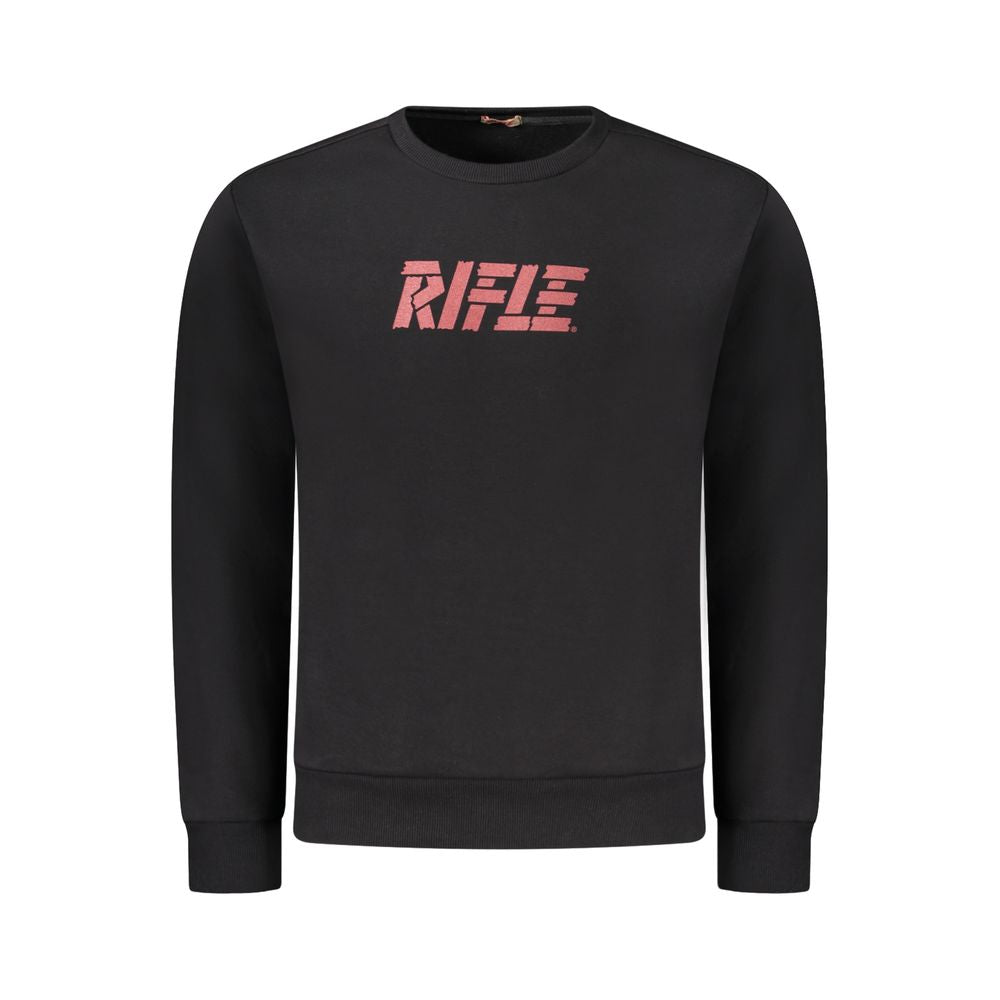 Rifle Black Cotton Men's Crewneck Sweater