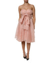 Dolce & Gabbana Pink Silk Chiffon A-line Pleated Midi Dress