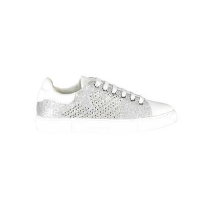 Emporio Armani Silver Leather Women Sneaker