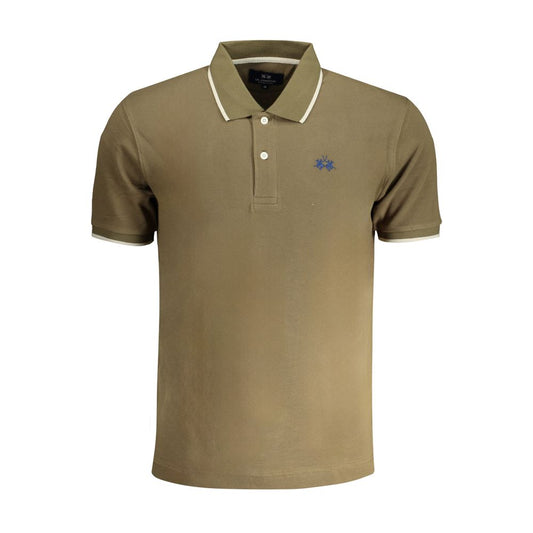 Tricou polo din bumbac verde La Martina