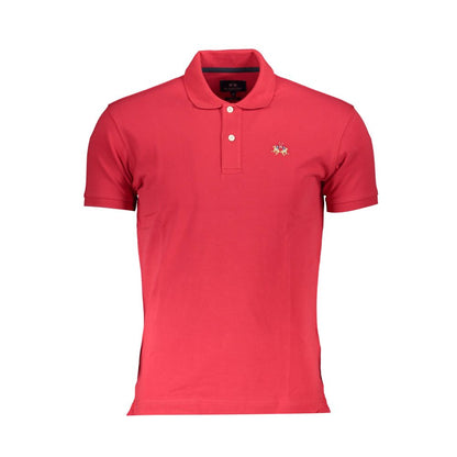 Tricou polo pentru bărbați din bumbac roșu La Martina