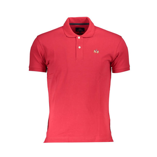 Tricou polo pentru bărbați din bumbac roșu La Martina