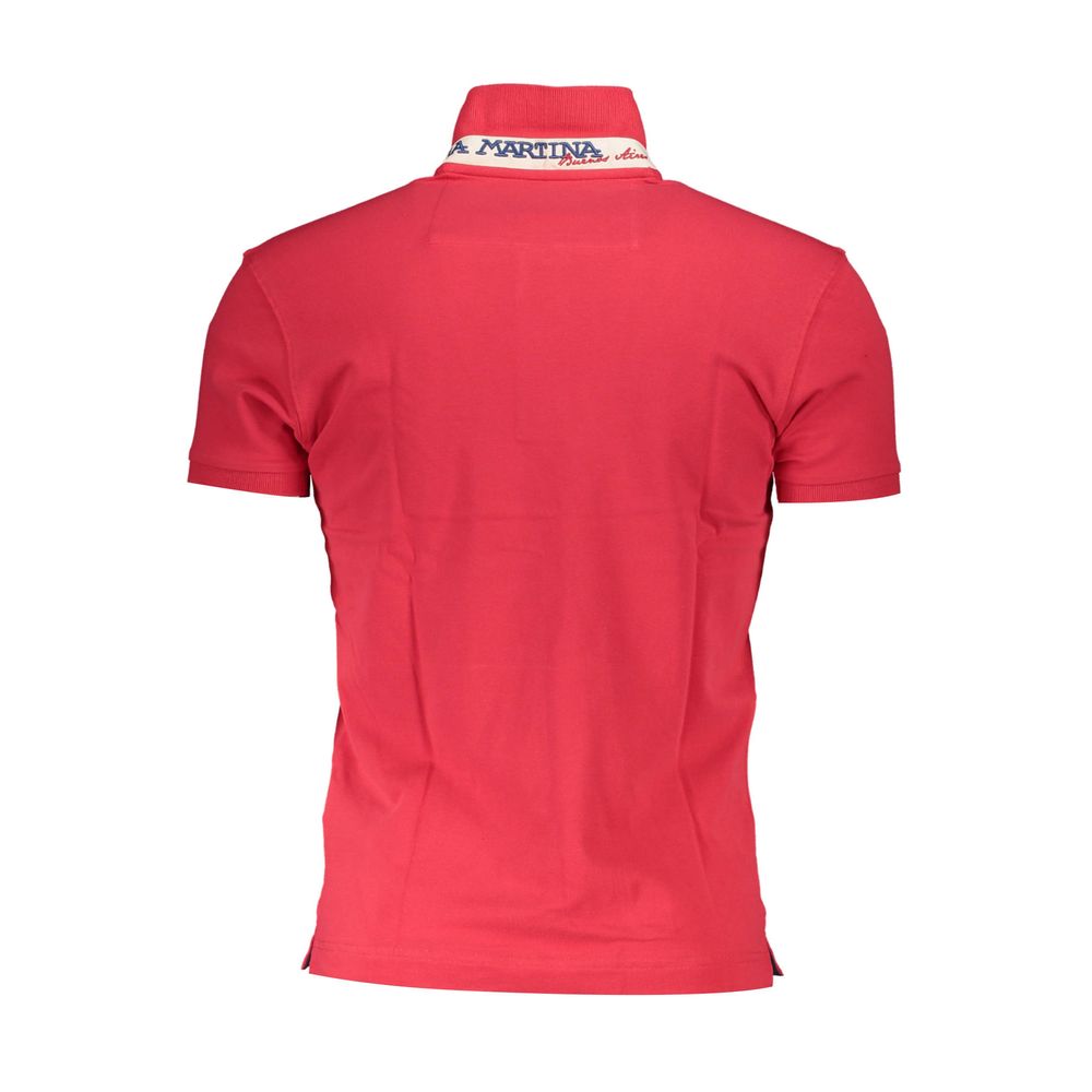 Tricou polo pentru bărbați din bumbac roșu La Martina