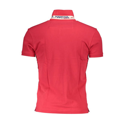 Tricou polo pentru bărbați din bumbac roșu La Martina