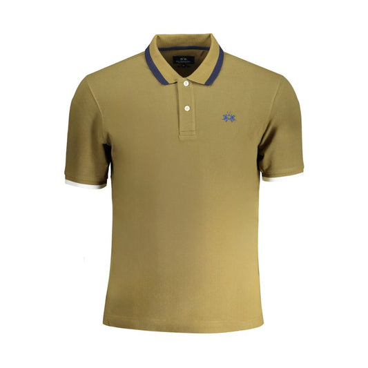 Tricou polo din bumbac verde La Martina