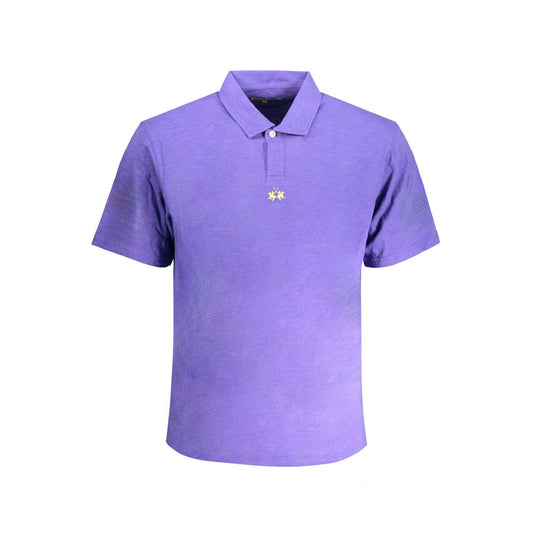 Tricou polo din bumbac violet La Martina