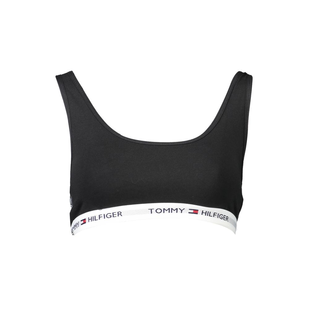 Sutien sport Tommy Hilfiger negru din bumbac pentru femei