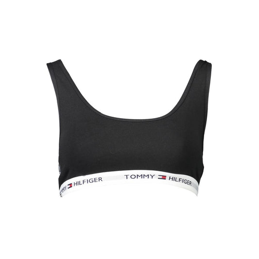 Sutien sport Tommy Hilfiger negru din bumbac pentru femei