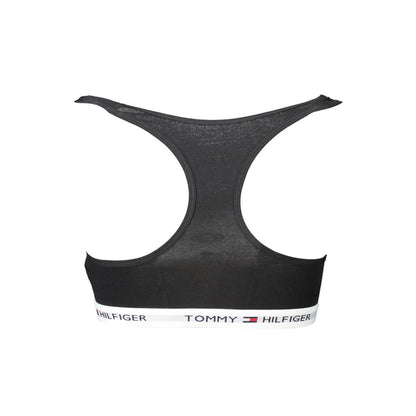 Sutien sport Tommy Hilfiger negru din bumbac pentru femei