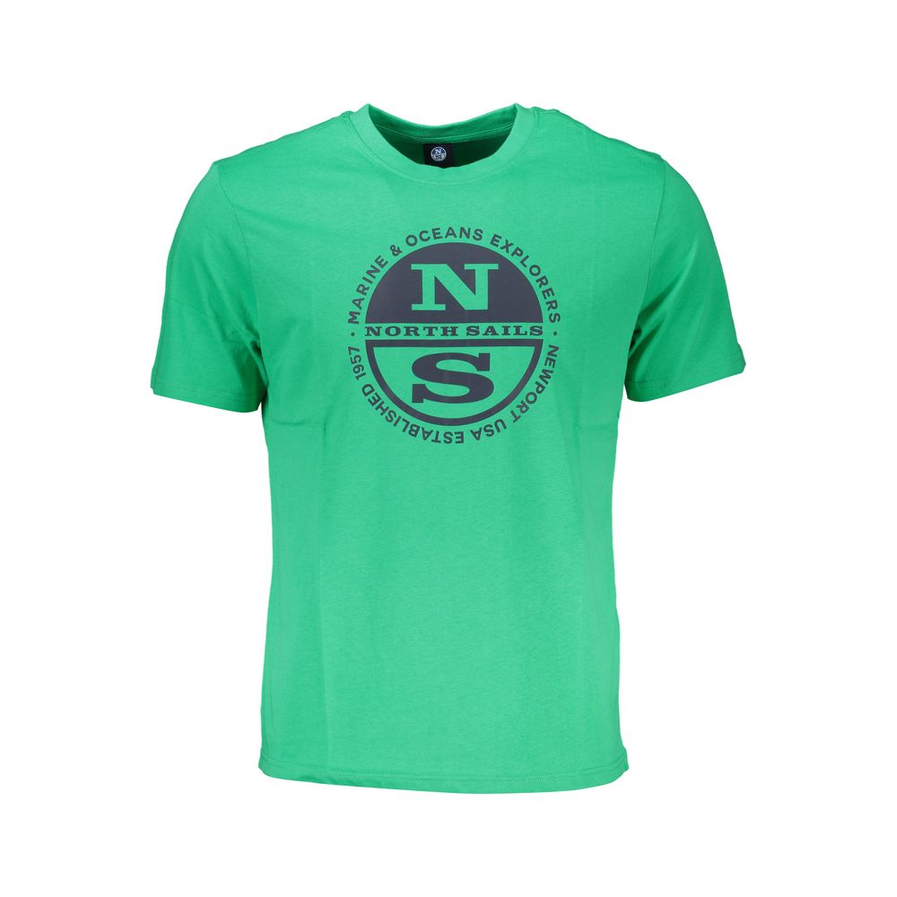 Tricou North Sails verde din bumbac
