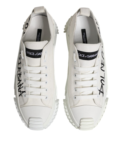 Dolce & Gabbana White Cotton NS1 Low Top Sneakers Shoes